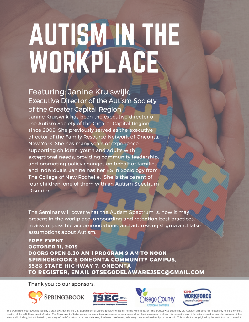 Autism in the Workplace Flyer (002) | Springbrook